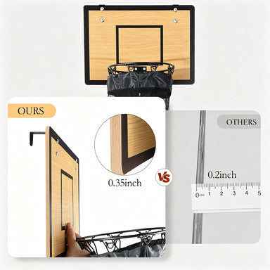 Wall-Mounted Wooden Basketball Hoop Laundry Basket product image 2