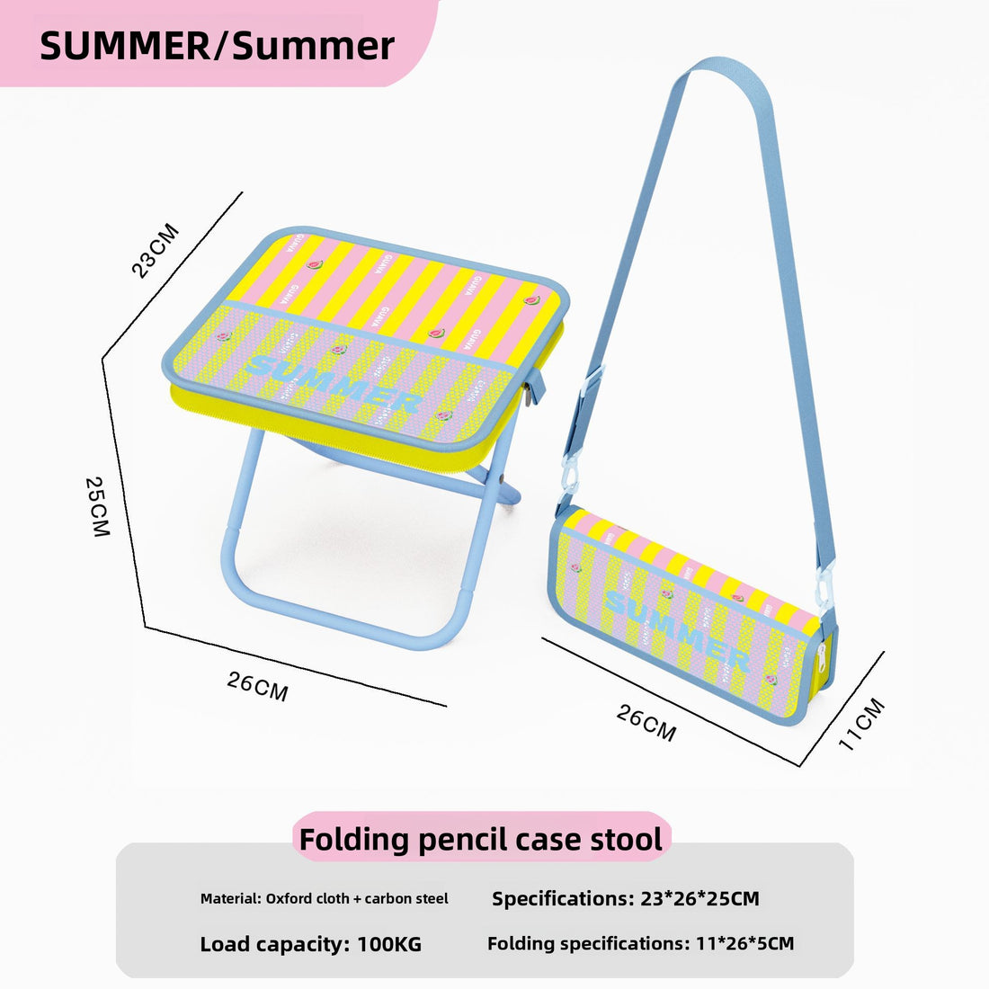 Portable Pencil Case Foldable Stool