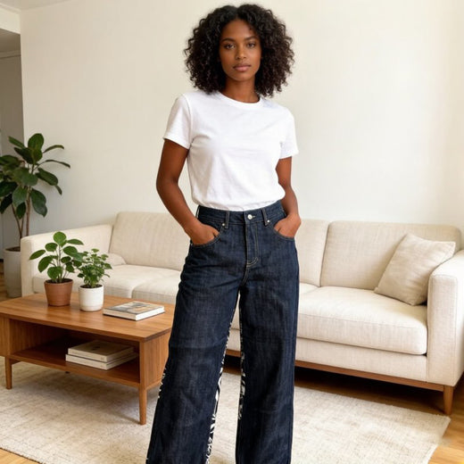Y2K Dragon Tiger Print Drawstring Denim Pants