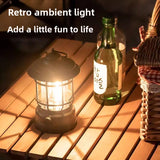 Retro Camping Lantern with Dimmable LED Light