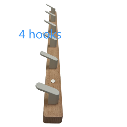 Beech Wood Adhesive Wall Mounted Coat Hooks
