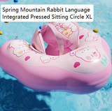 Inflatable Baby Swimming Ring with Canopy Sunshade Anti-Rollover Underarm Support for Children