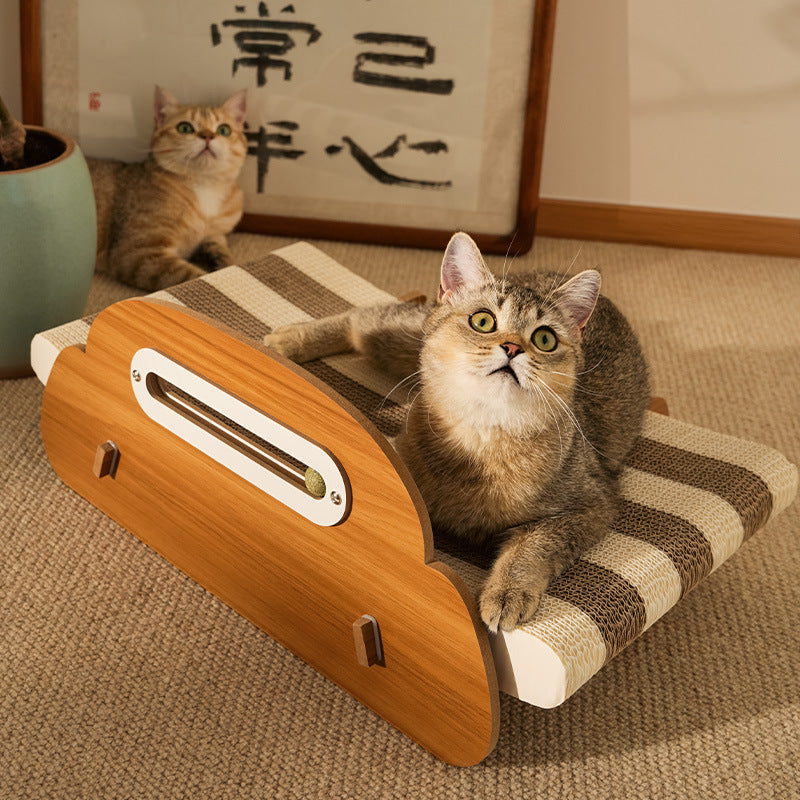 Corrugated paper cat bed hammock