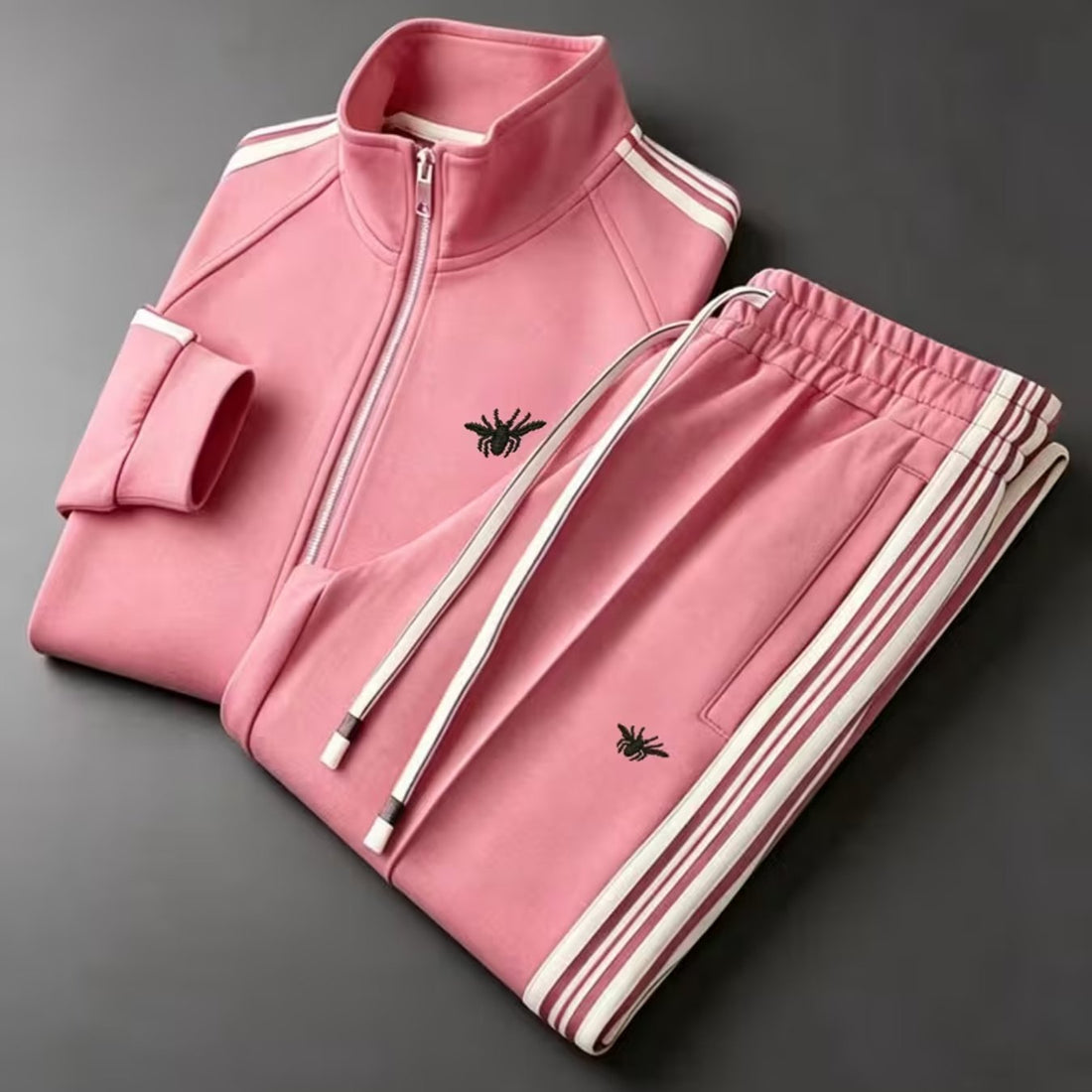Men's Zip-Up Jacket and Pants Set Digital Print Long Sleeve Tracksuit