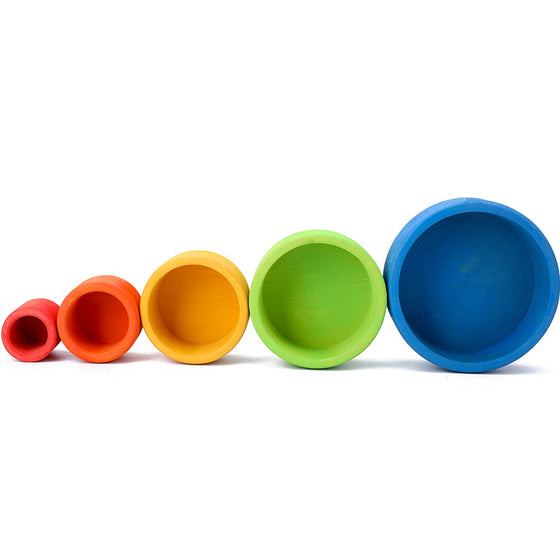 Wooden stacked bowls and cups product image 2