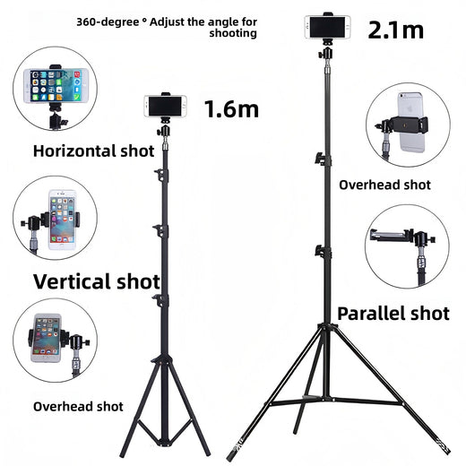 Adjustable Phone Tripod Stand with Fill Light