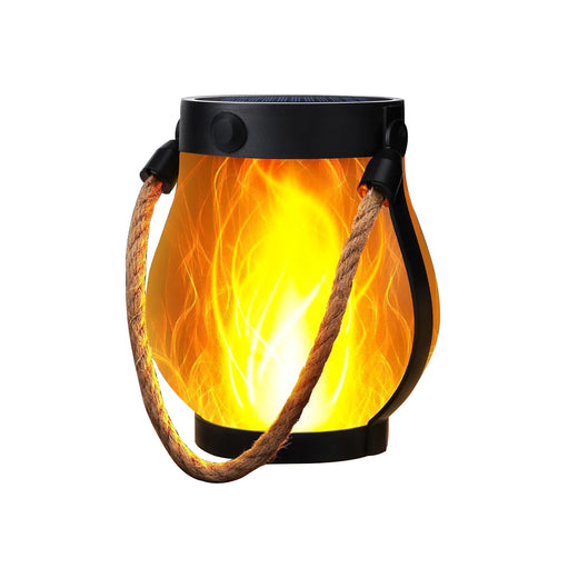 Solar Powered Flame Effect Garden Lantern