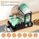 2 tier dish drying rack utensil holder cup detail