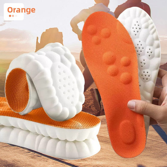4D Massage PU Sports Insoles in Orange, Black and Grey, image 5 of 22