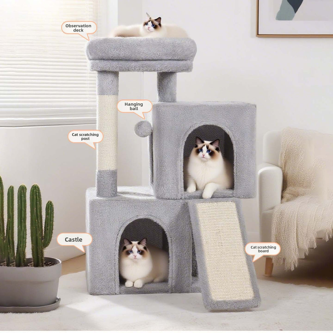 Three Layer Cat Climbing Frame with Sisal Post