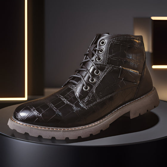 Mens Vintage Side Zip Leather Boots
