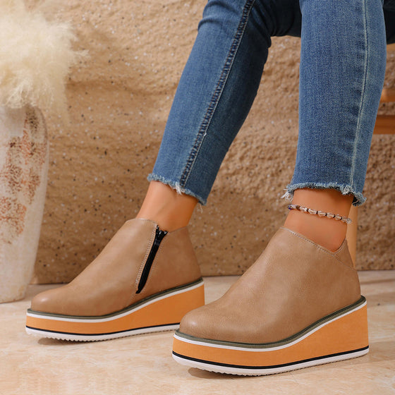 Women's retro wedge ankle boots, photo 4