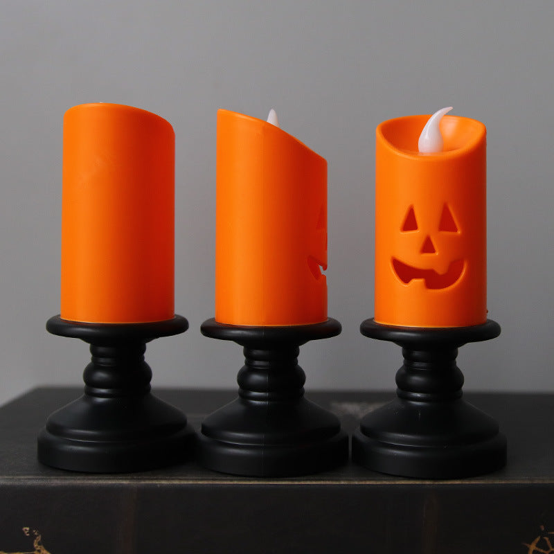 Halloween pumpkin candlestick