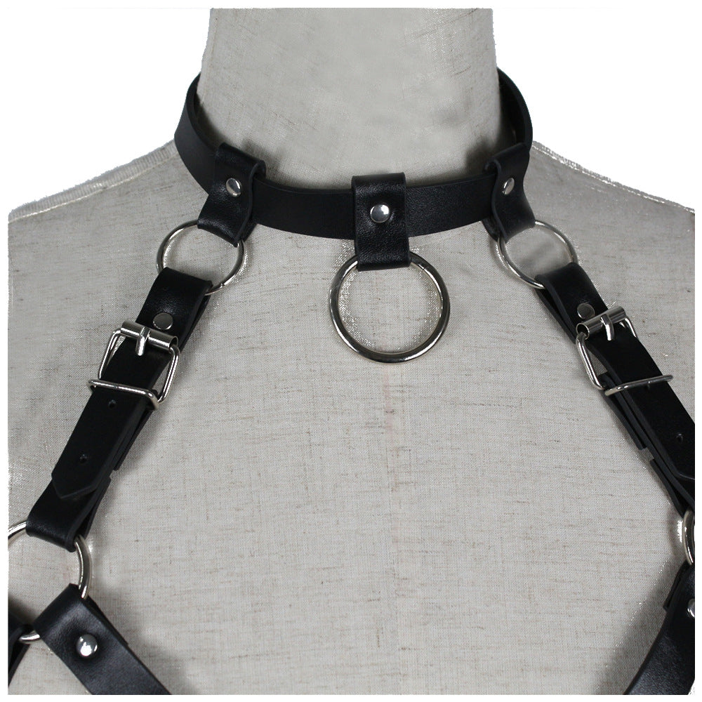 Black Adjustable Leather Corset