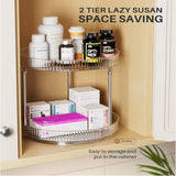 Double Layer Rotating Spice Rack Organizer Turntable