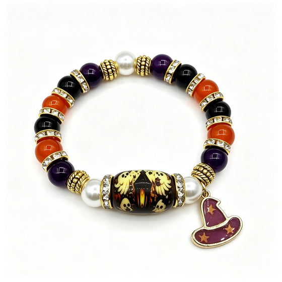 Halloween Beaded Bracelet Pumpkin Witch Accessories