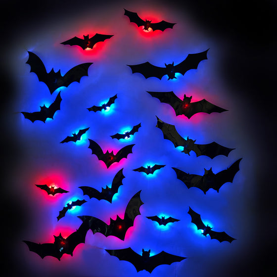 Halloween 3D LED Bat Night Light Wall Decoration