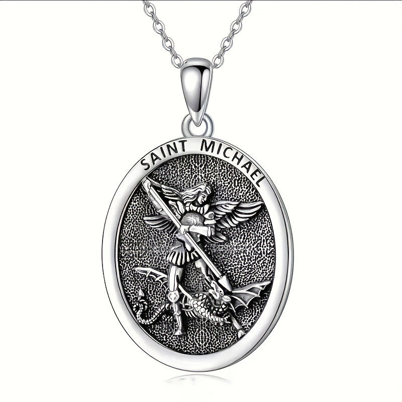 Men's Elliptical Angel Wings Necklace