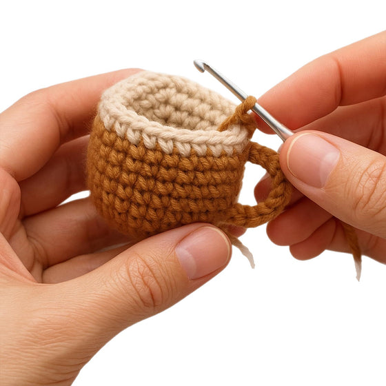 Hand-Crocheted Coffee Cup Doll with Long Legs product image 5