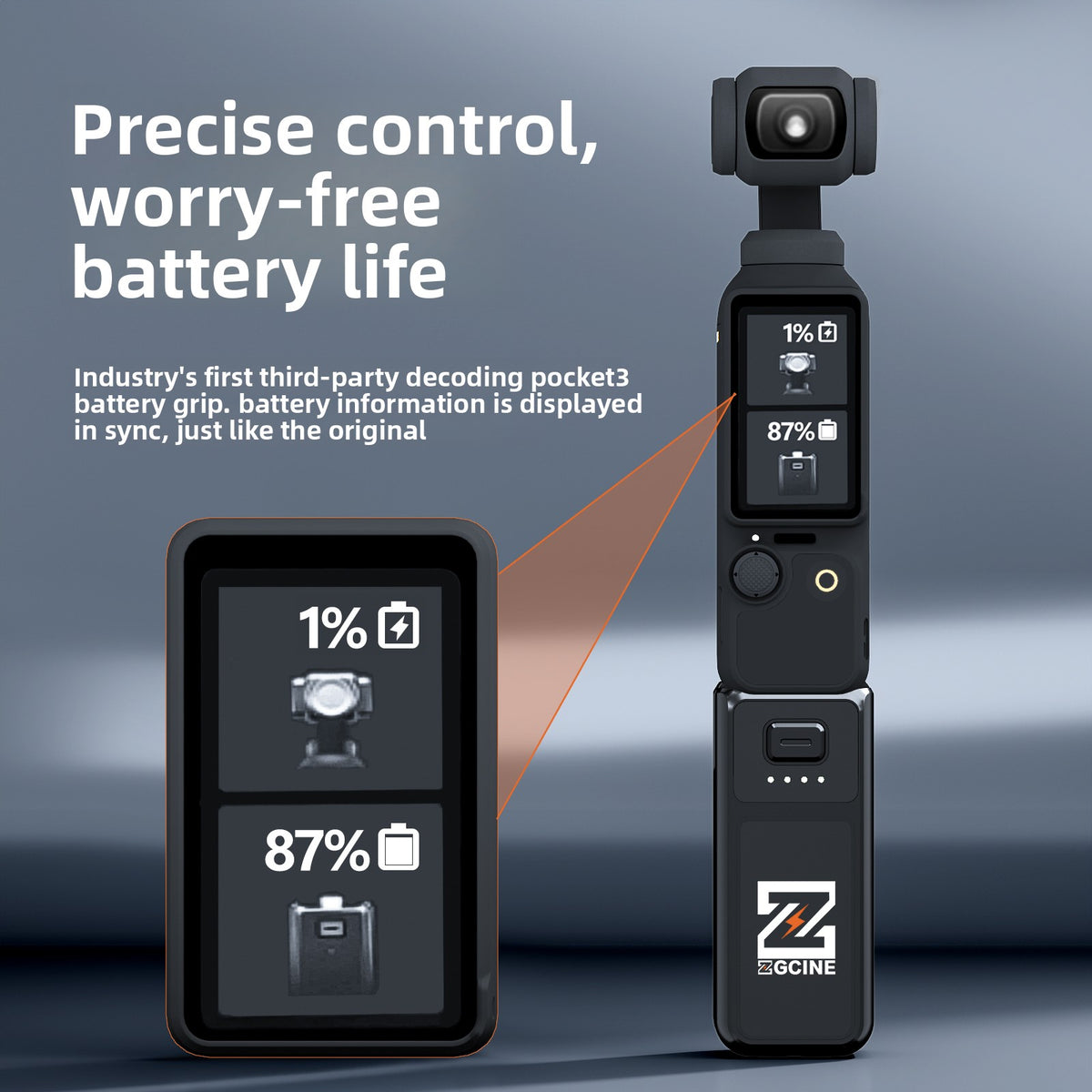 Compact Power Bank Handle for DJI Pocket 3/4 Camera