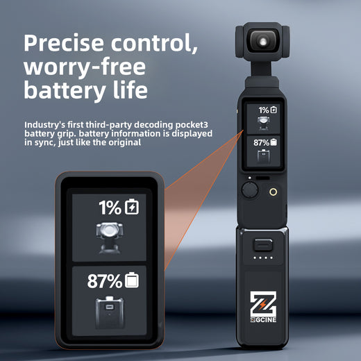 Compact Power Bank Handle for DJI Pocket 3/4 Camera