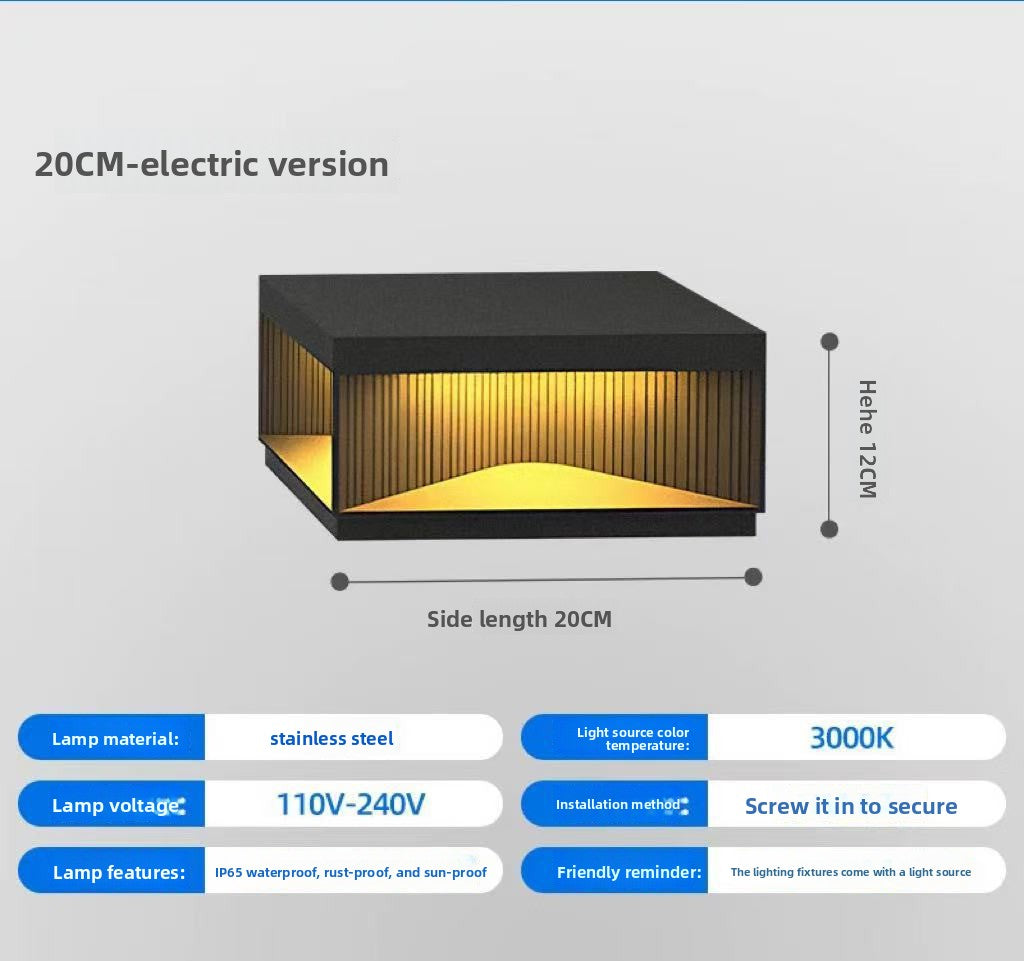 Solar Powered Outdoor Pillar Lamp