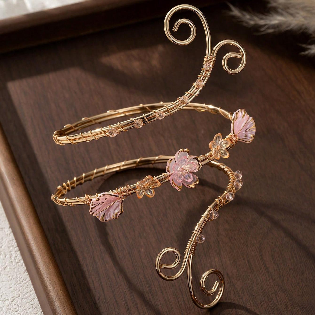 Floral Pearl Wrap-around Bracelet