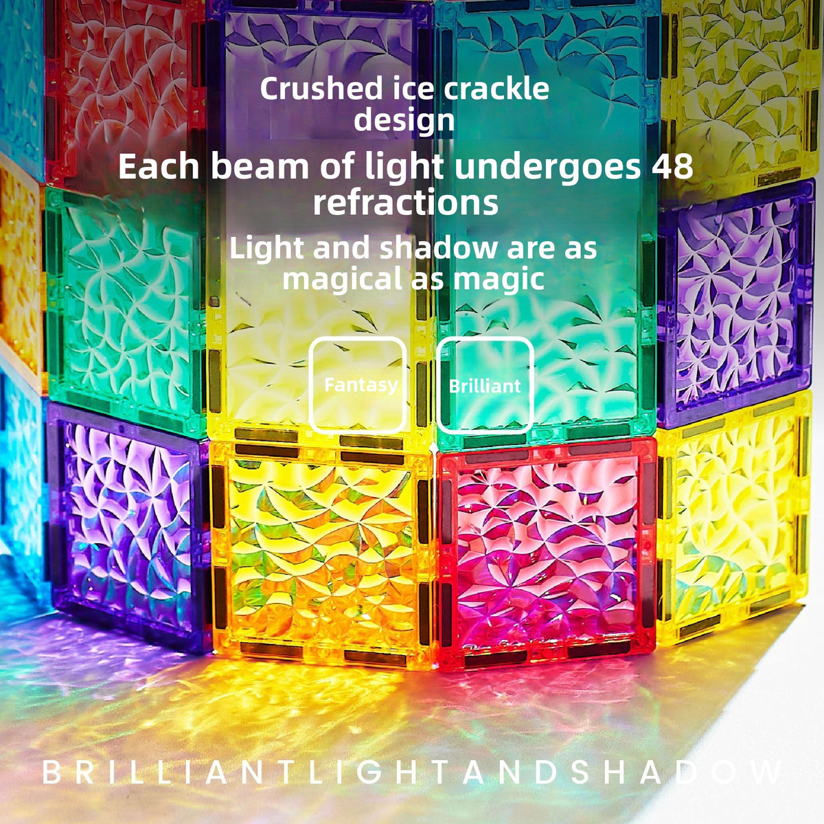 Magnetic Building Blocks Educational Toy Sparkling Crushed Ice Design product image 3