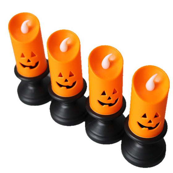 Halloween pumpkin candlestick