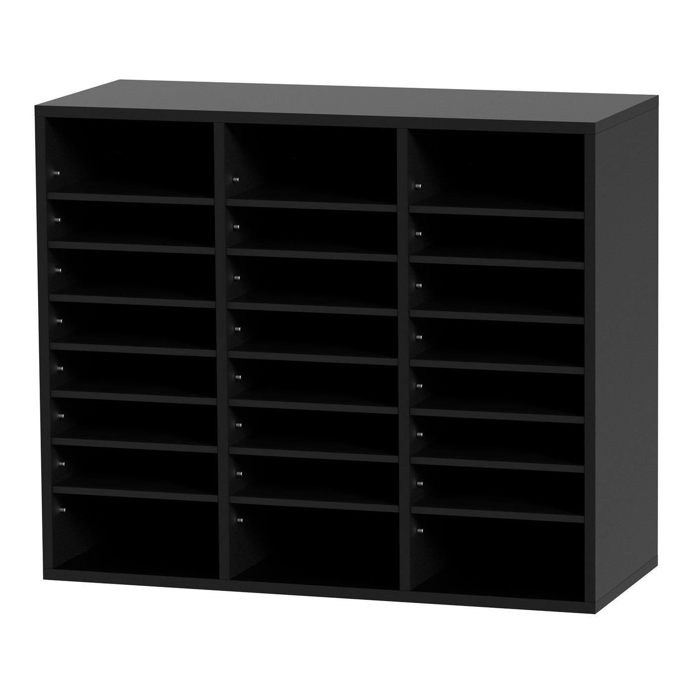 Wood literature organizer dimensions and compartment layout