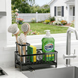 Over-sink rack for sponges and brushes