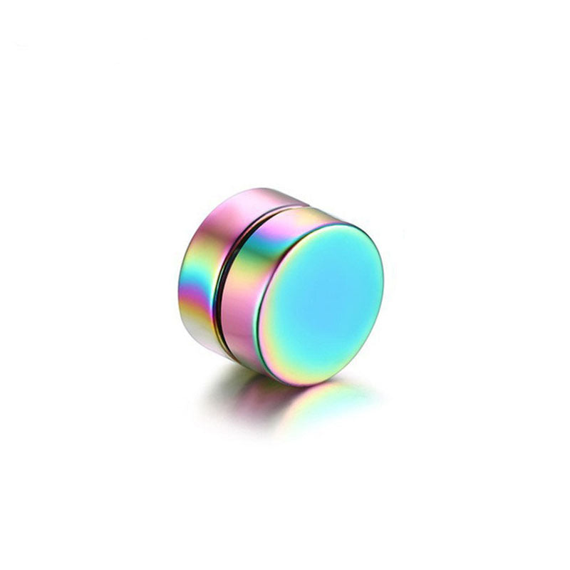Minimalist Round Magnetic Ear Clip No Piercing Double-Sided Fake Earrings for Men and Women