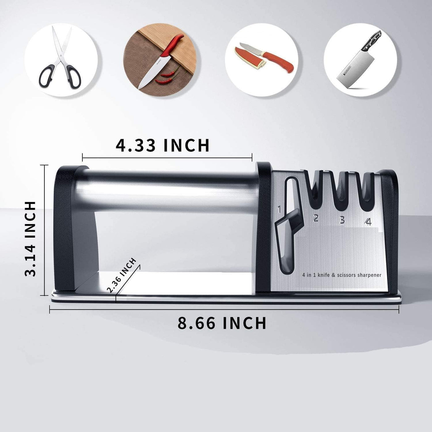Compact knife sharpener tool for kitchen drawer