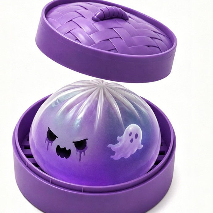 Halloween Ghost Dumpling Toy in a Mini Steamer Basket, additional photo 2