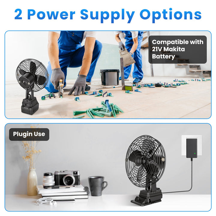 Cordless fan two-speed switch detail