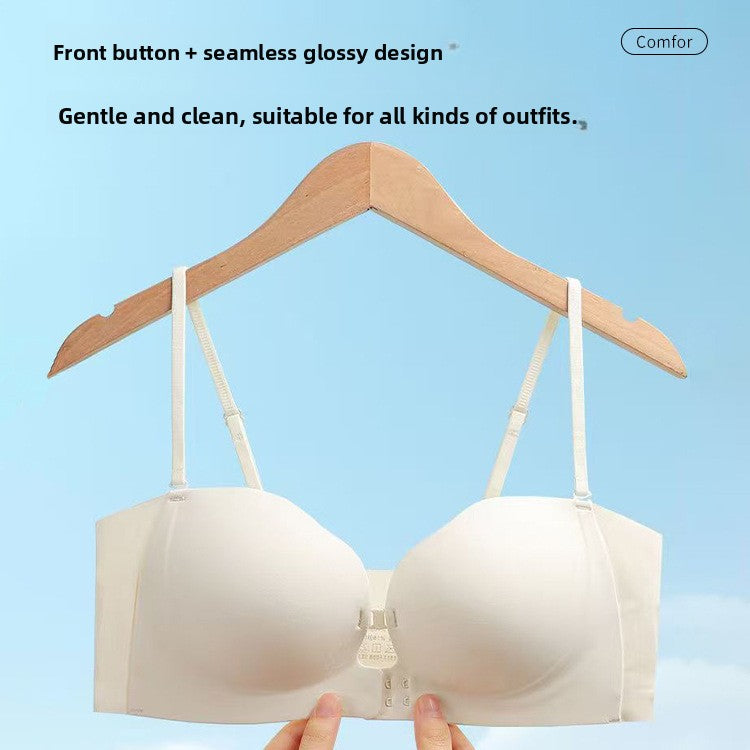 Front Clasp Strapless Push Up Bra