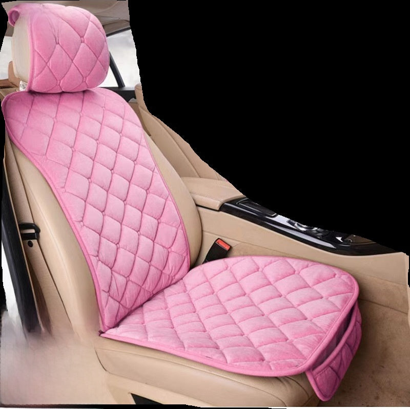 Winter Car Plush Seat Cushion with Lumbar Support