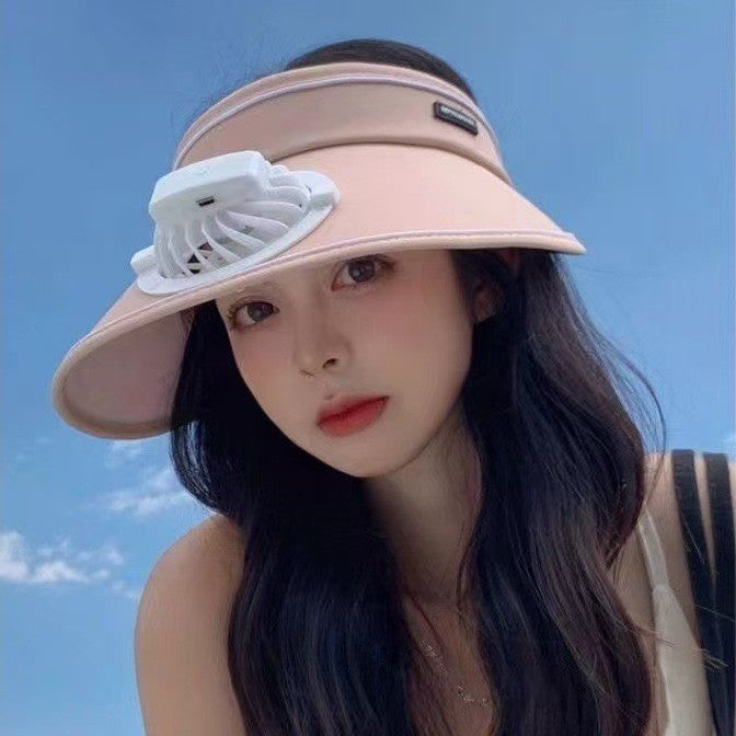 Sun Hat Sun Hat Sun Protection Band Fan Empty Top Big Brim