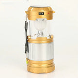 Solar camping lantern in use