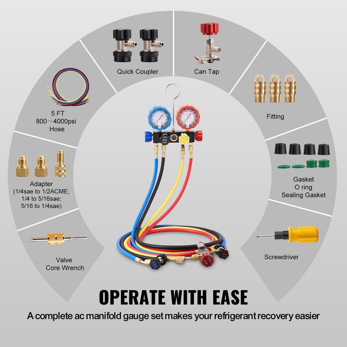 4-Way AC Manifold Gauge Set product photo
