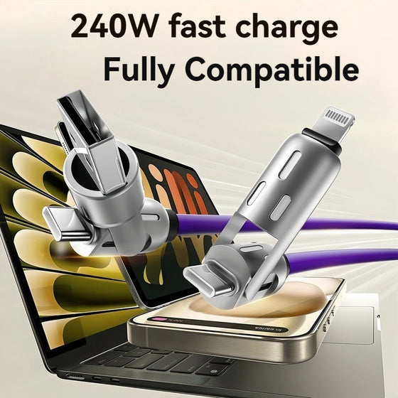 4 in 1 charging cable with purple breathing light, photo 2