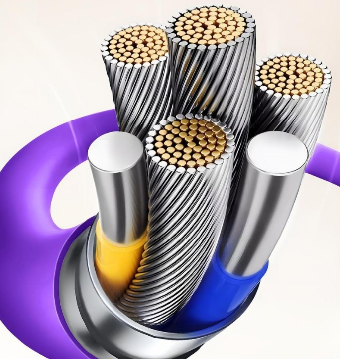 4 in 1 charging cable with purple breathing light, photo 4