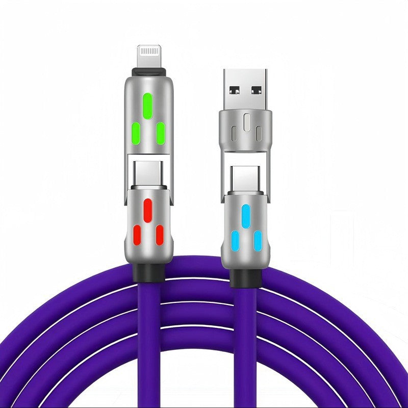 4 in 1 charging cable with purple breathing light, photo 6