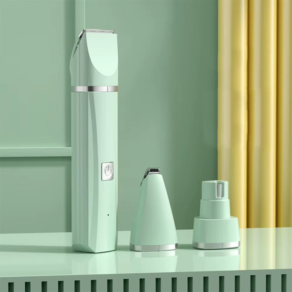 Pet grooming kit shown with USB charging cable