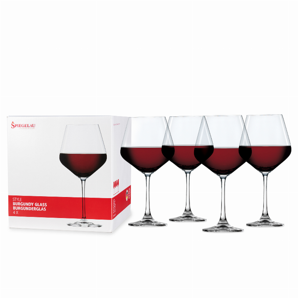 Spiegelau Style Burgundy Glass Set of 4