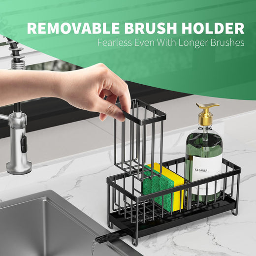Self-draining sink organizer