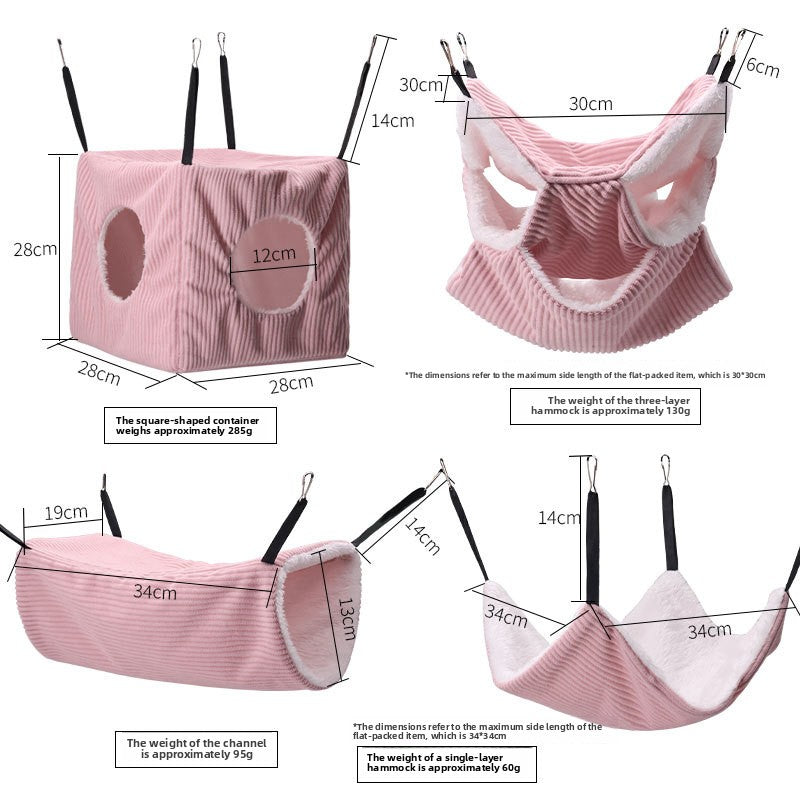 4-Piece Pet Cage Hammock Set