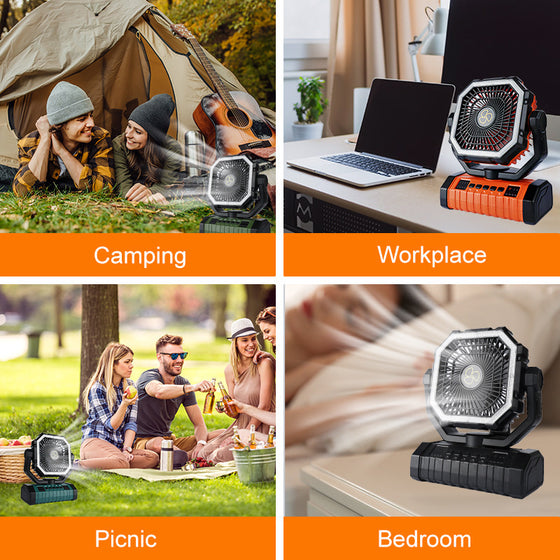 Portable Camping Fan with LED Light Air & Climate product image 3