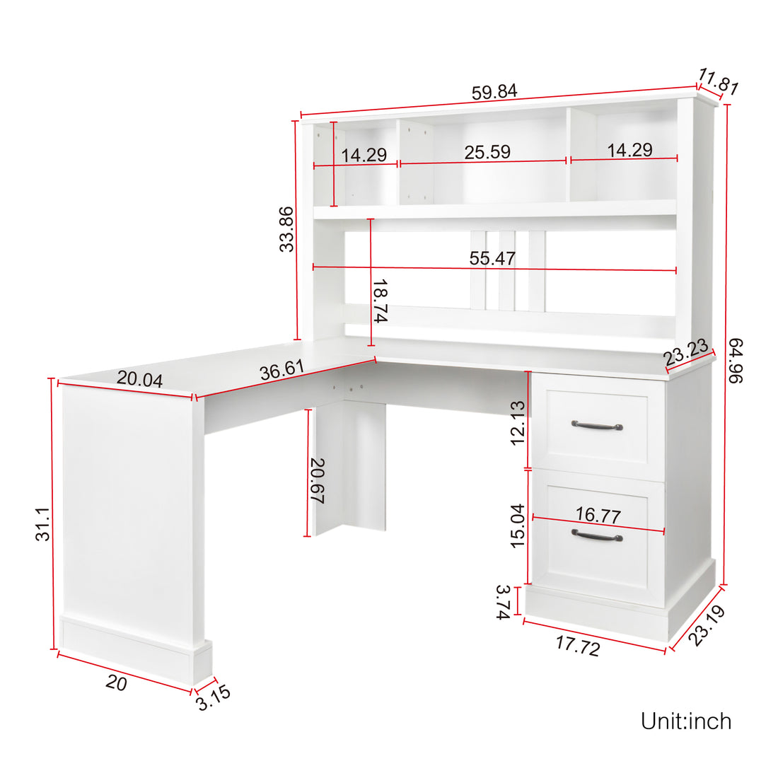 Home Office Computer Desk With Hutch