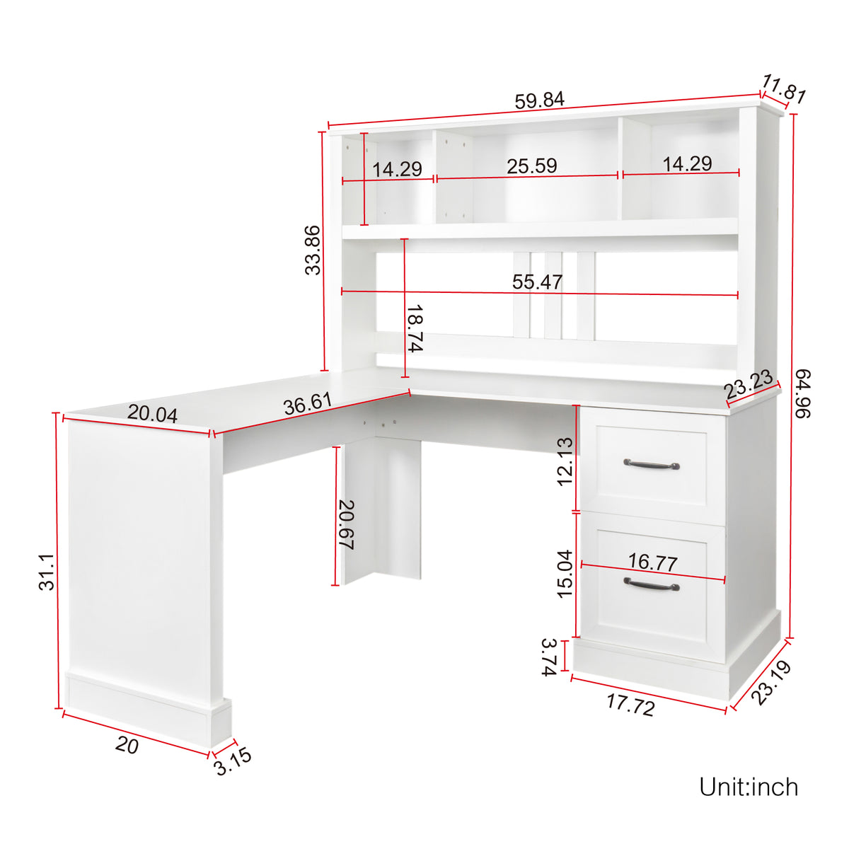 Home Office Computer Desk With Hutch